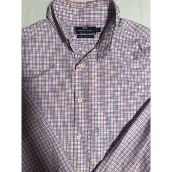 Vineyard Vines Mens Slim Fit Murray Shirt Button Down Plaid Purple M - Picture 1 of 3